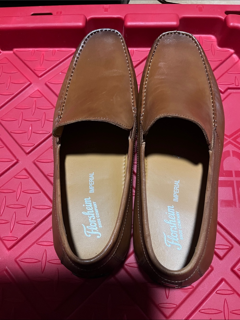 Florsheim Tan Leather Slip-On Loafers